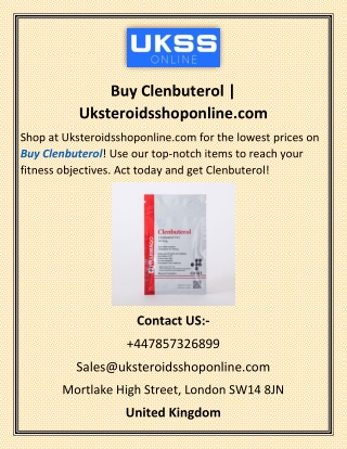 Buy Clenbuterol Uksteroidsshoponline