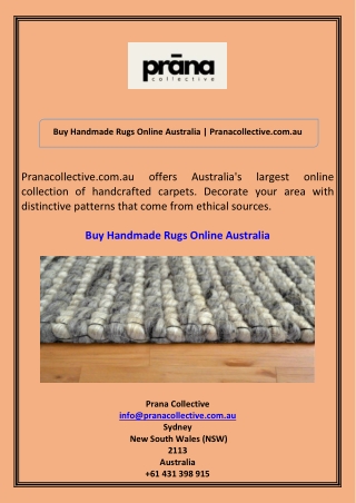 Buy Handmade Rugs Online Australia Pranacollective.com.au