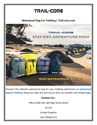 Waterproof Bag For Trekking  Trail-core