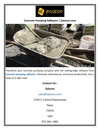 concrete pumping software zylocon com