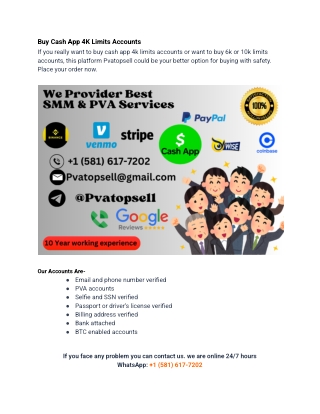 Best Place to Buy Verified Cash App Accounts