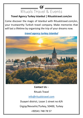 Travel Agency Turkey Istanbul Ritualstravel.com