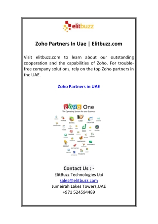 zoho partners in uae elitbuzz com