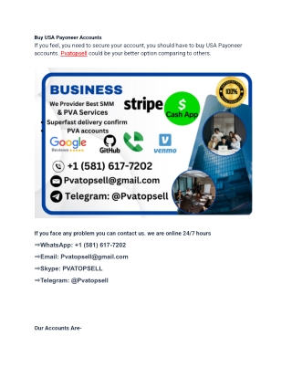Buy verified payoneer accounts at Pvatopsell.