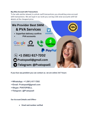 Buy Wise Account with Transactions
