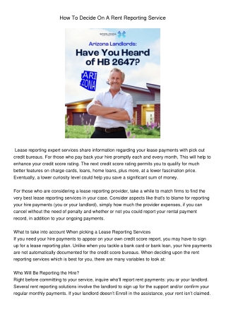how to decide on a rent reporting service