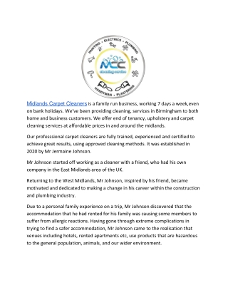 midlands carpet cleaners is a family run business