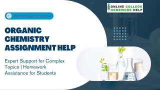 organic chemistry assignment help