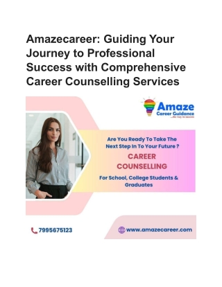 Expert Career Counseling Services | Amaze Career