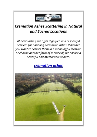 cremation ashes scattering in natural and sacred