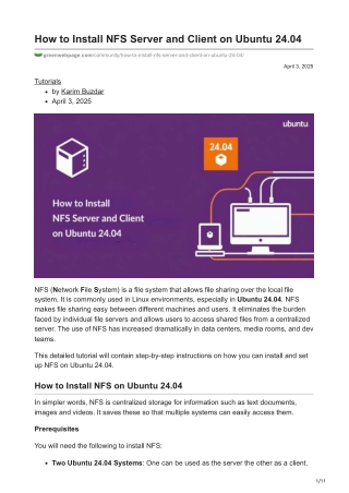 How to Install NFS Server and Client on Ubuntu 2404