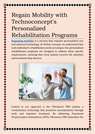 regain mobility with technoconcept s personalized