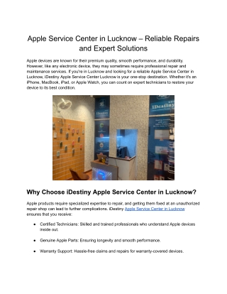 Reliable iPhone Service Centre in Lucknow – iDestiny