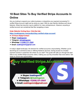 18 Best Sites To Buy Verified Stripe Accounts In Online