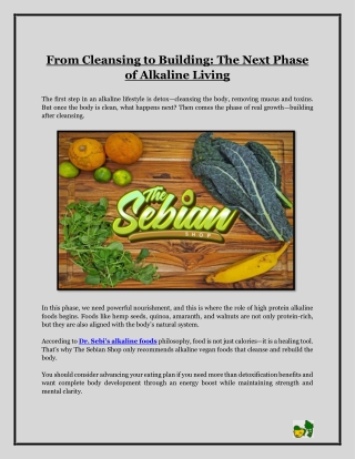 from cleansing to building the next phase