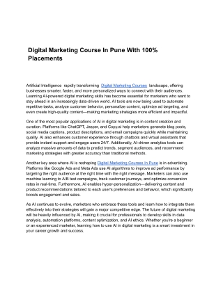 Digital Marketing Courses In Pune