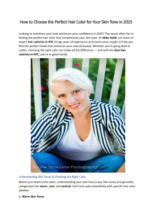 How to Choose the Perfect Hair Color for Your Skin Tone in 2025