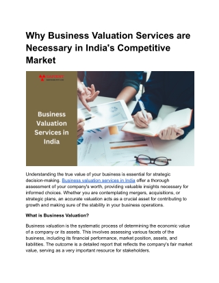 Why Business Valuation Services are Vital in India's Competitive Market - Google Docs