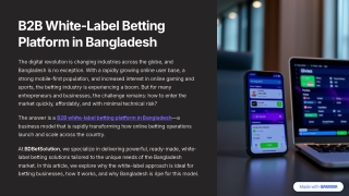 B2B White-Label Betting Platform in Bangladesh