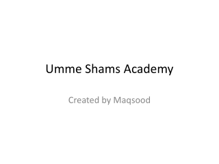umme shams academy