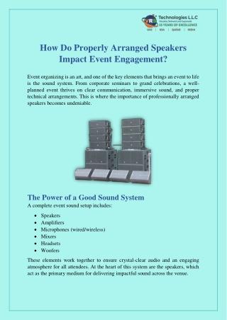 How Do Properly Arranged Speakers Impact Event Engagement?