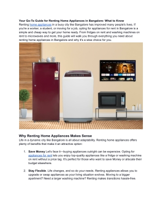 Your Go-To Guide for Renting Home Appliances in Bangalore_ What to Know
