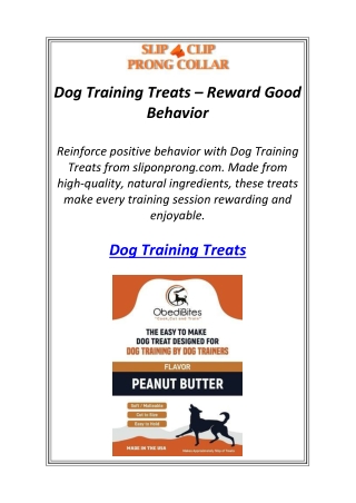 Dog Training Treats – Reward Good Behavior