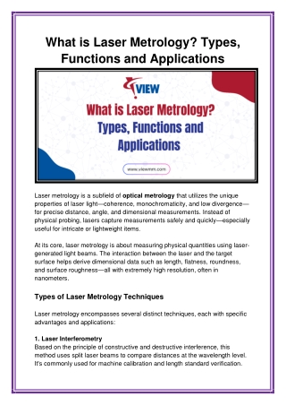 What is Laser Metrology Types, Functions and Applications