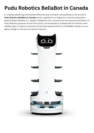 pudu robotics bellabot in canada