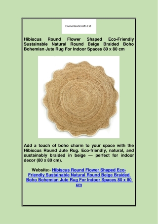 Hibiscus Round Flower Shaped Eco-Friendly Sustainable Natural Round Beige Braide