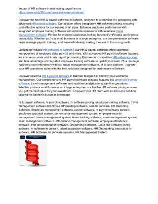 Best HR Software Pricing Solutions Bahrain