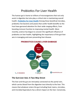 Probiotics for liver health