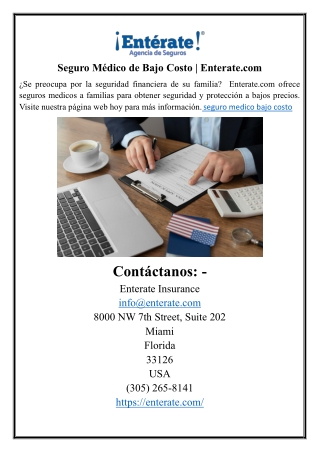 Seguro Médico de Bajo Costo  Enterate