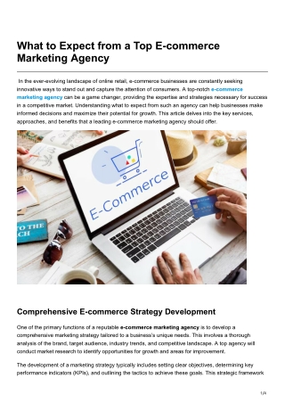 What to Expect from a Top E-commerce Marketing Agency