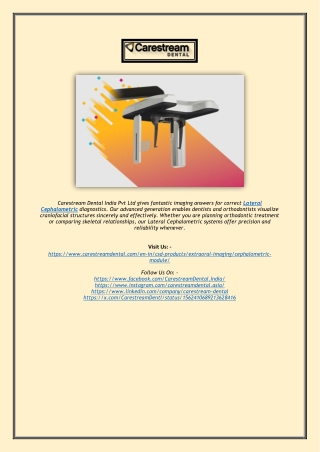 Advanced Lateral Cephalometric Imaging | Carestream Dental India Pvt Ltd