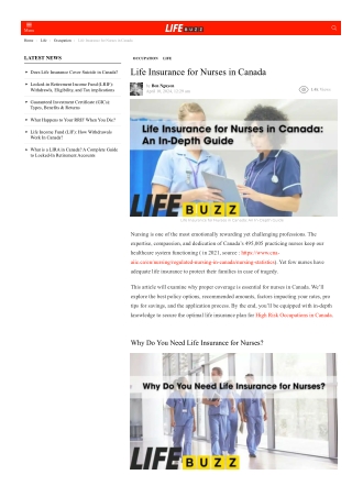 Life Insurance for Nurses in Canada: Financial Security Guide 2024