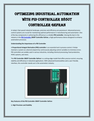 optimizing industrial automation optimizing