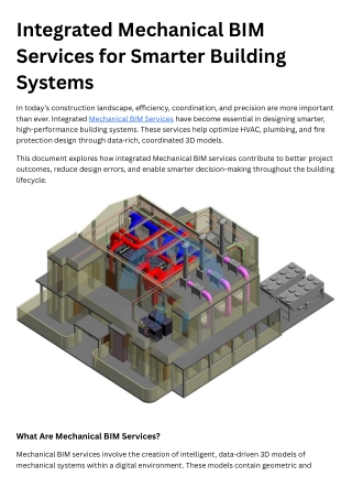 Integrated Mechanical BIM Services for Smarter Building Systems
