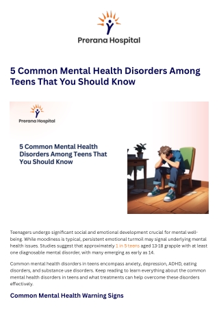 5 Common Mental Health Disorders Among Teens That You Should Know (1)