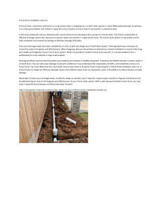 French drain installation near me