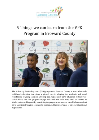 5 things we can learn from the vpk program