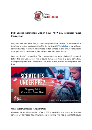 Still Seeing Scratches Under Your PPF? You Skipped Paint Correction