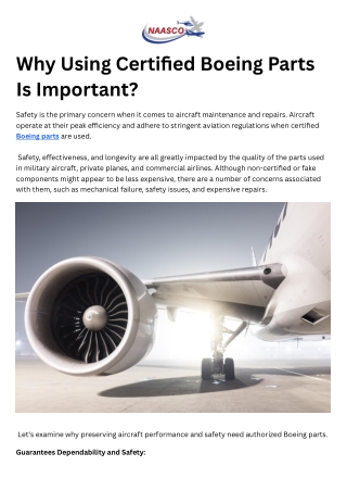 Why Using Certified Boeing Parts Is Important?