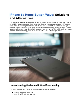 iPhone 6s Home Button Ways