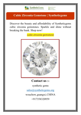 Cubic Zirconia Gemstone | Syntheticgems