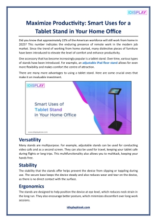 Maximize Productivity - Smart Uses for a Tablet Stand in Your Home Office