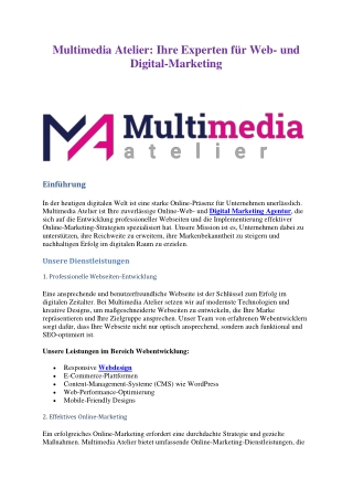 multimedia atelier ihre experten