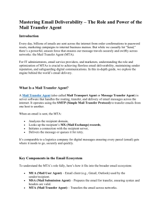 Mail Transfer Agent