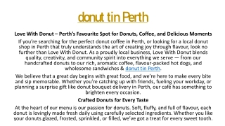 donut tin Perth