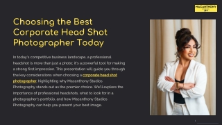 Choosing the Best Corporate Head Shot Photographer Today